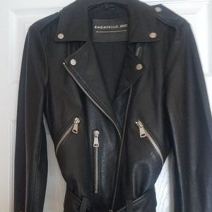NWT Bagatelle NYC Pebbled Leather Biker Jacket  NWT Small